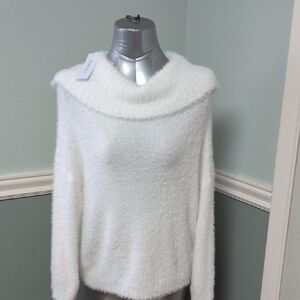 Warm and Cozy Off-the-Shoulder Cream Sweater.Size S fits Size M. Brand New.